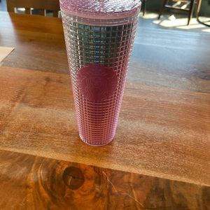 Starbucks Grid Pink Blue Ombre Gradient Tumbler